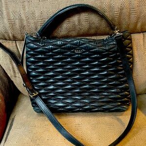 DKNY quilted black adjustable strap bag